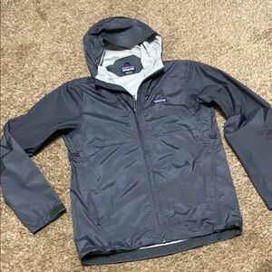 Patagonia Gray h2no Nylon Jacket with Hood and Zip Armpit Vents Size XS